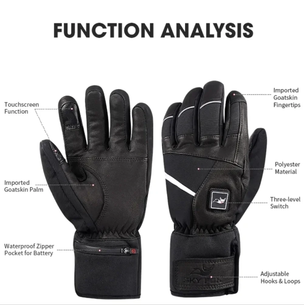 New Savior Intelligent Heating Sky Fox Unisex Battery Heated Gloves XS 6